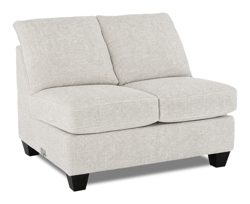 Made in Canada Customizable Sofa Lab Arc 46\" Armless Fabric Loveseat – Plush Oyster