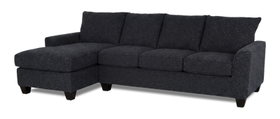 Made in Canada Customizable Sofa Lab Arc Left-Facing Fabric Sofa Chaise - Teddy Raven | Sofa avec fauteuil long de gauche personnalisable Arc de Sofa Lab fabriqué au Canada en tissu - Teddy Raven