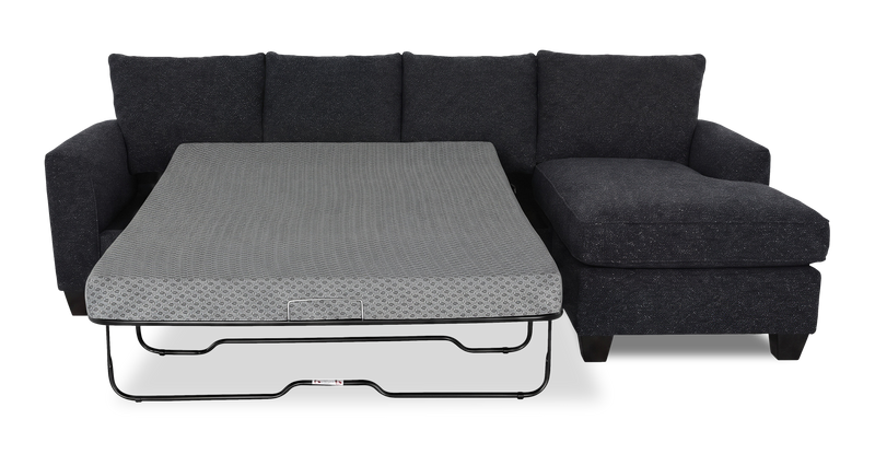 Made in Canada Customizable Sofa Lab Arc Fabric Right-Facing Sofabed Sectional - Teddy Raven