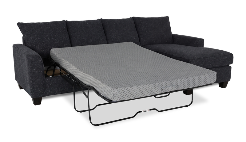 Made in Canada Customizable Sofa Lab Arc Fabric Right-Facing Sofabed Sectional - Teddy Raven