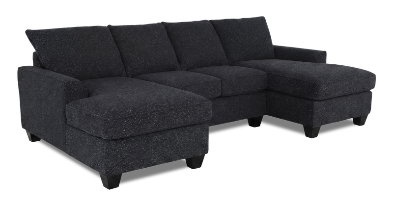 Made in Canada Customizable Sofa Lab Arc Fabric Double Chaise Sectional - Teddy Raven