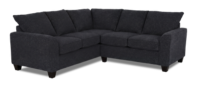 Made in Canada Customizable Sofa Lab Arc 2-Piece Fabric Sectional - Teddy Raven | Sofa sectionnel 2 pièces personnalisable Arc de Sofa Lab fabriqué au Canada en tissu - Teddy Raven