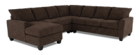 Made in Canada Customizable Sofa Lab Arc 4-Piece Left-Facing Sectional with Chaise - Teddy Walnut