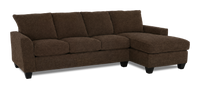 Made in Canada Customizable Sofa Lab Arc Right-Facing Fabric Sofa Chaise – Teddy Walnut