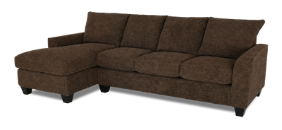 Made in Canada Customizable Sofa Lab Arc Fabric Left-Facing Sofabed Sectional - Teddy Walnut | Sofa-lit sectionnel de gauche personnalisable Arc de Sofa Lab fabriqué au Canada en tissu - Teddy Walnut