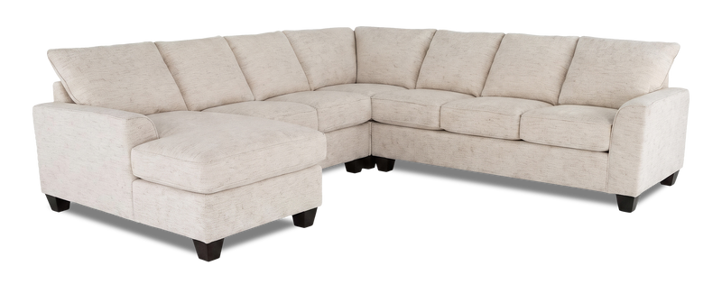 Made in Canada Customizable Sofa Lab Arc 4-Piece Left-Facing Sectional with Chaise - Chenille White