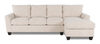 Made in Canada Customizable Sofa Lab Arc Right-Facing Fabric Sofa Chaise  – Chenille White | Sofa avec fauteuil long de droite personnalisable Arc de Sofa Lab fabriqué au Canada en tissu - Chenille White
