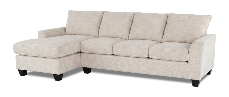 Made in Canada Customizable Sofa Lab Arc Left-Facing Fabric Sofa Chaise - Chenille White