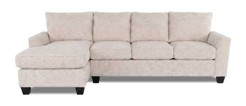 Made in Canada Customizable Sofa Lab Arc Left-Facing Fabric Sofa Chaise - Chenille White