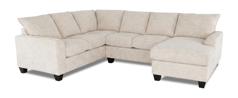 Made in Canada Customizable Sofa Lab Arc 3 Piece Right-Facing Fabric Sectional with Chaise – Chenille White