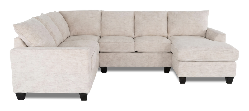Made in Canada Customizable Sofa Lab Arc 3 Piece Right-Facing Fabric Sectional with Chaise – Chenille White