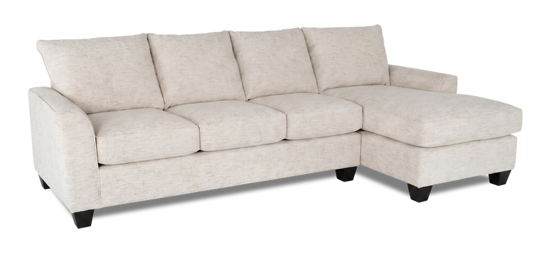Made in Canada Customizable Sofa Lab Arc Fabric Right-Facing Sofabed Sectional - Chenille White