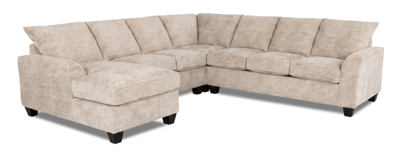 Made in Canada Customizable Sofa Lab Arc 4-Piece Left-Facing Sectional with Chaise - Plush Parchment