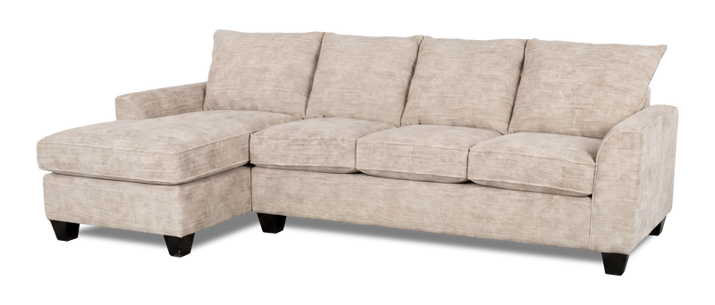 Made in Canada Customizable Sofa Lab Arc Left-Facing Fabric Sofa Chaise - Plush Parchment