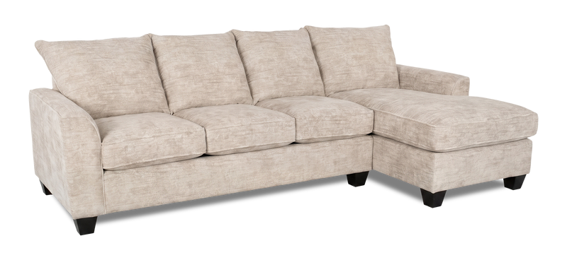 Made in Canada Customizable Sofa Lab Arc Fabric Right-Facing Sofabed Sectional - Plush Parchment