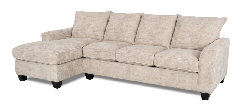 Made in Canada Customizable Sofa Lab Arc Fabric Left-Facing Sofabed Sectional - Plush Parchment