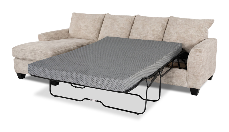 Made in Canada Customizable Sofa Lab Arc Fabric Left-Facing Sofabed Sectional - Plush Parchment