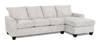 Made in Canada Customizable Sofa Lab Arc Right-Facing Fabric Sofa Chaise  – Plush Oyster