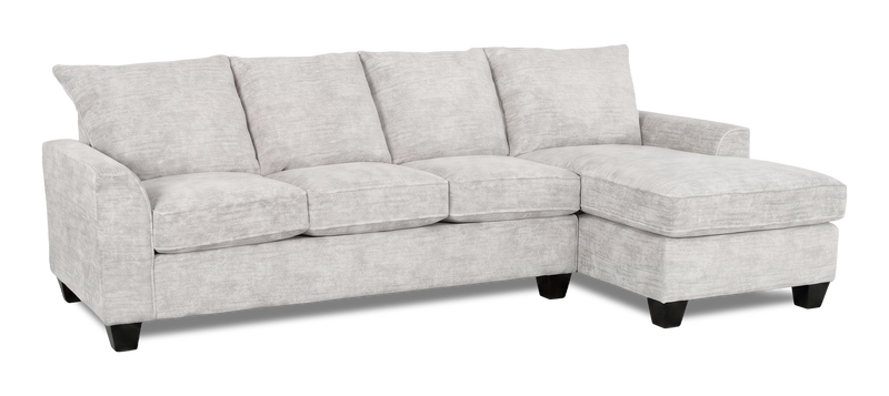 Made in Canada Customizable Sofa Lab Arc Right-Facing Fabric Sofa Chaise  – Plush Oyster