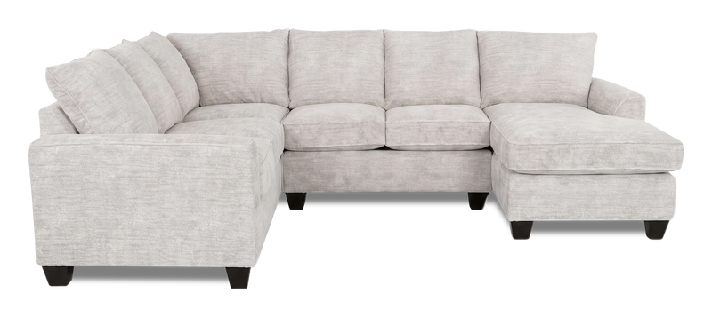Made in Canada Customizable Sofa Lab Arc 3 Piece Right-Facing Fabric Sectional with Chaise – Plush Oyster