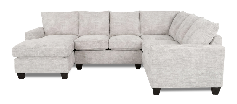 Made in Canada Customizable Sofa Lab Arc 3 Piece Left-Facing Fabric Sectional with Chaise - Plush Oyster