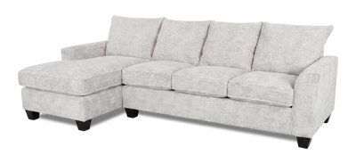 Made in Canada Customizable Sofa Lab Arc Fabric Left-Facing Sofabed Sectional - Plush Oyster | Sofa-lit sectionnel de gauche personnalisable Arc de Sofa Lab fabriqué au Canada en tissu - Plush Oyster