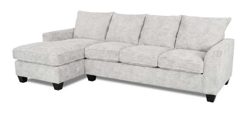 Made in Canada Customizable Sofa Lab Arc Fabric Left-Facing Sofabed Sectional - Plush Oyster