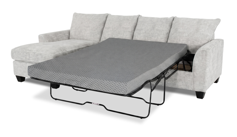Made in Canada Customizable Sofa Lab Arc Fabric Left-Facing Sofabed Sectional - Plush Oyster