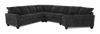 Made in Canada Customizable Sofa Lab Arc 4-Piece Right-Facing Sectional with Cuddler - Plush Charcoal  | Sofa sectionnel de droite 4 pièces avec fauteuil enveloppant personnalisable Arc de Sofa Lab fabriqué au Canada en tissu - Plush Charcoal