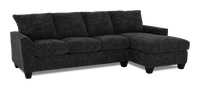 Made in Canada Customizable Sofa Lab Arc Right-Facing Fabric Sofa Chaise – Plush Charcoal