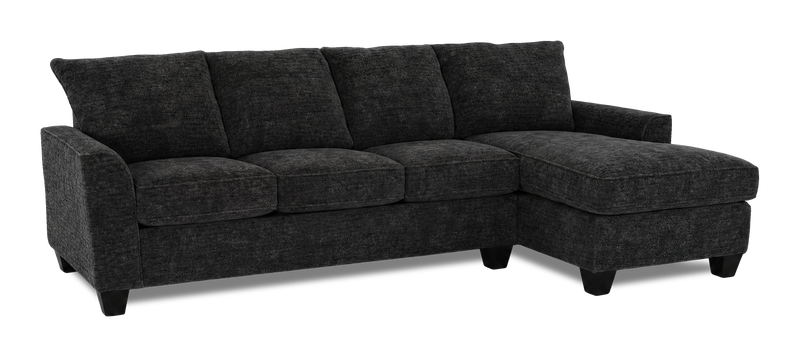 Made in Canada Customizable Sofa Lab Arc Right-Facing Fabric Sofa Chaise  – Plush Charcoal 