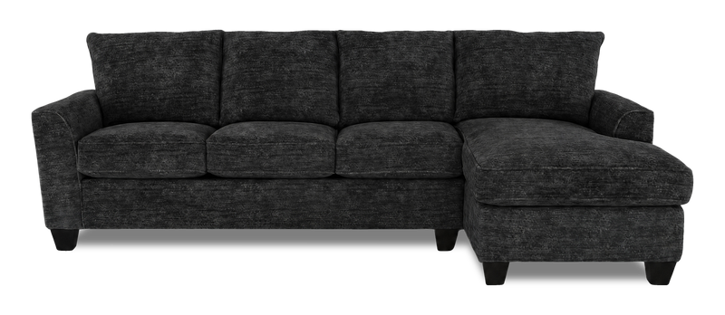 Made in Canada Customizable Sofa Lab Arc Right-Facing Fabric Sofa Chaise  – Plush Charcoal 