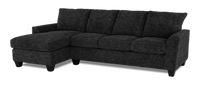 Made in Canada Customizable Sofa Lab Arc Left-Facing Fabric Sofa Chaise - Plush Charcoal 