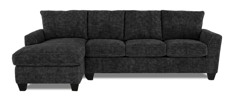 Made in Canada Customizable Sofa Lab Arc Left-Facing Fabric Sofa Chaise - Plush Charcoal 