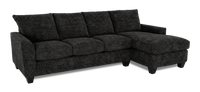 Made in Canada Customizable Sofa Lab Arc Fabric Right-Facing Sofabed Sectional - Plush Charcoal