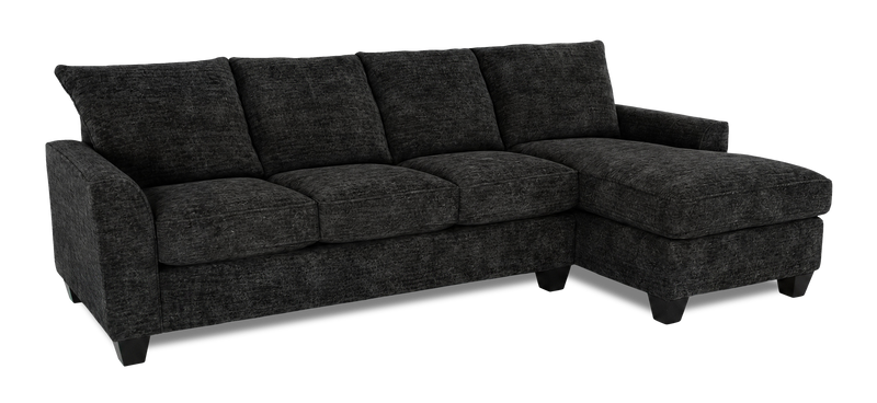 Made in Canada Customizable Sofa Lab Arc Fabric Right-Facing Sofabed Sectional - Plush Charcoal 