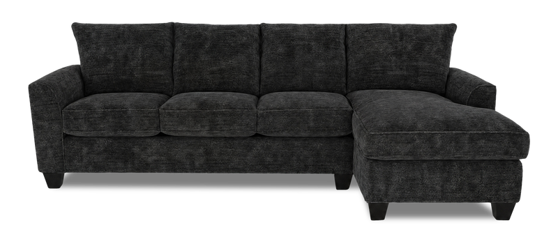 Made in Canada Customizable Sofa Lab Arc Fabric Right-Facing Sofabed Sectional - Plush Charcoal 
