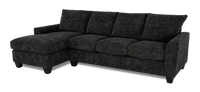 Made in Canada Customizable Sofa Lab Arc Fabric Left-Facing Sofabed Sectional - Plush Charcoal 