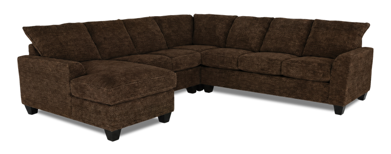 Made in Canada Customizable Sofa Lab Arc 4-Piece Left-Facing Sectional with Chaise - Plush Chocolate
