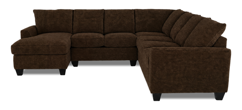 Made in Canada Customizable Sofa Lab Arc 4-Piece Left-Facing Sectional with Chaise - Plush Chocolate