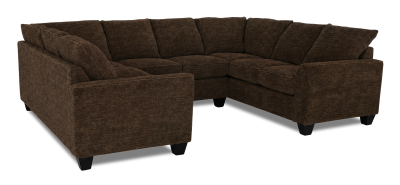 Made in Canada Customizable Sofa Lab Arc U-Shaped Sectional - Plush Chocolate