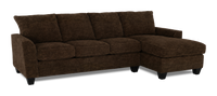 Made in Canada Customizable Sofa Lab Arc Right-Facing Fabric Sofa Chaise  – Plush Chocolate 