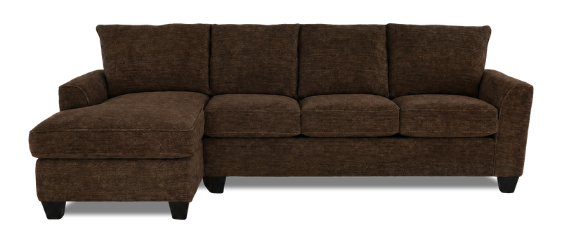 Made in Canada Customizable Sofa Lab Arc Left-Facing Fabric Sofa Chaise - Plush Chocolate