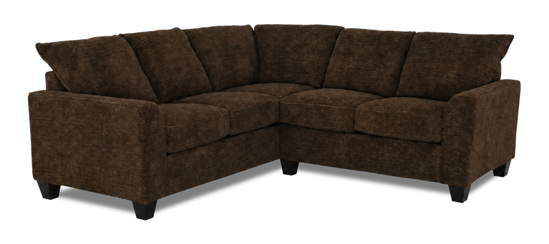Made in Canada Customizable Sofa Lab Arc 2-Piece Fabric Sectional - Plush Chocolate