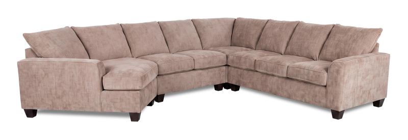 Made in Canada Customizable Sofa Lab Arc 4-Piece Left-Facing Sectional with Cuddler - Chenille Praline