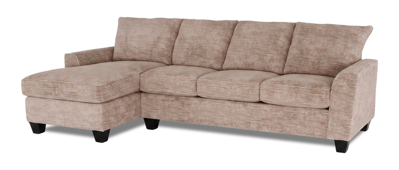 Made in Canada Customizable Sofa Lab Arc Left-Facing Fabric Sofa Chaise - Chenille Praline