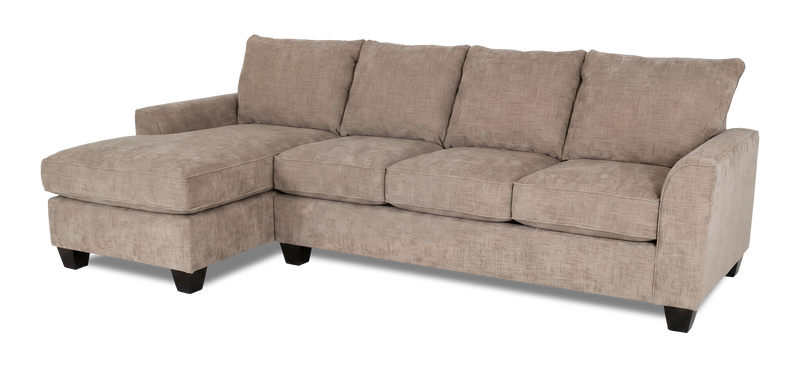 Made in Canada Customizable Sofa Lab Arc Fabric Left-Facing Sofabed Sectional - Chenille Praline