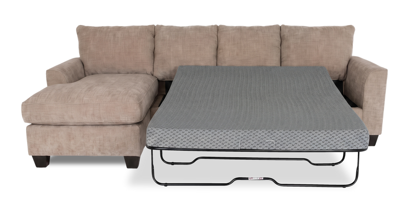 Made in Canada Customizable Sofa Lab Arc Fabric Left-Facing Sofabed Sectional - Chenille Praline