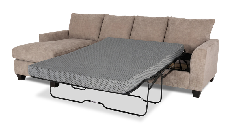 Made in Canada Customizable Sofa Lab Arc Fabric Left-Facing Sofabed Sectional - Chenille Praline