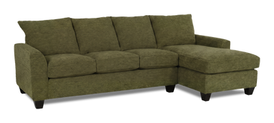 Made in Canada Customizable Sofa Lab Arc Right-Facing Fabric Sofa Chaise  – Chenille Moss | Sofa avec fauteuil long de droite personnalisable Arc de Sofa Lab fabriqué au Canada en tissu - Chenille Moss